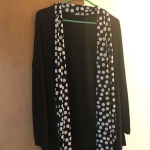 Large black and white polka dot sweater